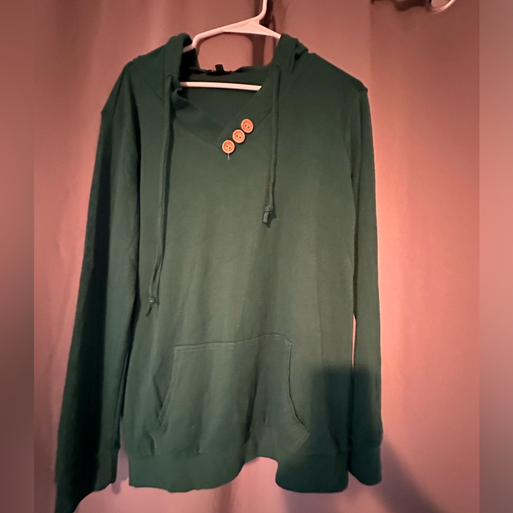 Green Lightweight Hooded Sweatshirt